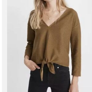 Madewell | Texture & Thread Tie-Front Top asparagus Small